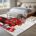thumbnail image 4 of 5'x7' Area Rugs for Living Room Bedroom, Valentine's Day Washable Rug Carpet Runner Indoor Outdoor, Red Plaid Truck Roses Love Leaves Wood Non Slip Floor Mats Area Rug for Kitchen, Nursery, 4 of 8