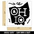 thumbnail image 2 of Ohio State with Text Swirls Self-Inking Rubber Stamp Ink Stamper - Green Ink - Small 1 Inch, 2 of 7