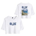thumbnail image 3 of Yung Kai Merch Blue T-Shirt For Women&Girls Midriff Short Sleeve Summer Clothing Vest Tee, 3 of 5