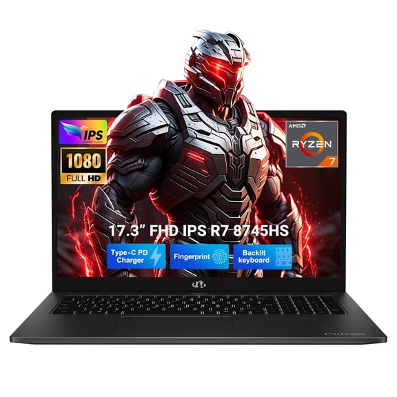 Pre-Owned NIMO 15.6" IPS FHD-Gaming-Laptop, 8 Cores AMD Ryzen 7 8745HS 32GB DDR5 RAM 1TB SSD (up to 4.9GHz Beat R9 7940HS) Radeon 780M-Graphics, 100W Type-C Backlit Keyboard Fingerprint for Creators