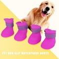 thumbnail image 2 of 4 Pack Silicone Pet Dog Cute Waterproof Boots Non Slip Protective Rain Boots Jelly Shoes Dog Rain Boots[L-purple], 2 of 6