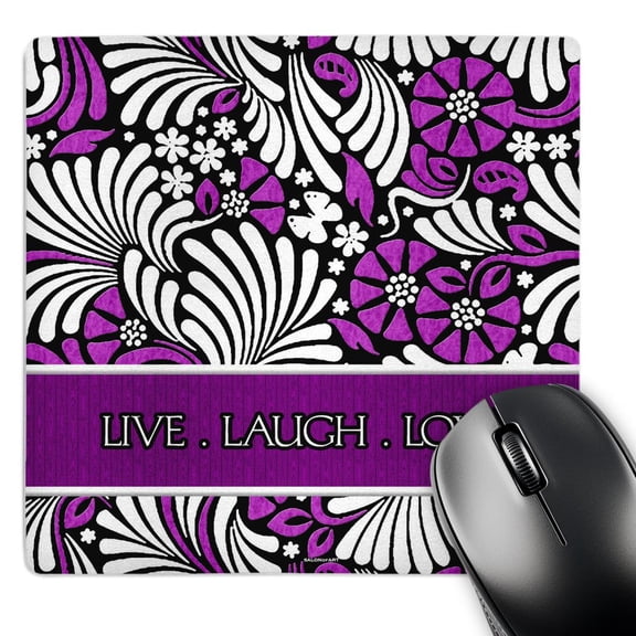 3dRose, Live Laugh Love in Purple, MousePad