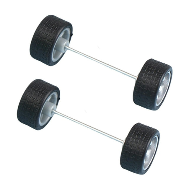 Siruishop 2x Roues à l'Échelle 1/64 avec Axe Miniature Jouets pour Modèles de Voitures Garçons Accs Argent