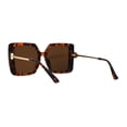 thumbnail image 2 of Floral Rhinestone Jewel Pin Hinge Metal Arms Square Luxury Diva Sunglasses Tortoise Brown, 2 of 4
