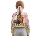 thumbnail image 2 of COEQINE Tween Girls Crop Top Long Sleeve Sweatshirt, Cute Junior Fall Winter Pullover with Dropped Shoulder, Casual Streetwear Top for Age 13-14, Horse Cherry Tree, 2 of 7