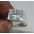 thumbnail image 2 of 4Ct Princess Cut Real Moissanite Men's Wedding Ring 14k White Gold Plated, 2 of 2
