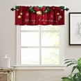 thumbnail image 4 of Christmas Valance Curtain for Kitchen, Red Snowflake Christmas Bells Christmas Tree Gift Valances Curtains Window Treatment Drapes for Bedroom Living Room 54x18In, 4 of 6
