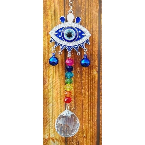 Metal Evil Eye Hanging for Home Entrance Door Decoration, Nazar Battu for Home Protection, Good Luck Charm and Prosperity at Office and Home