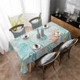 thumbnail image 4 of Teal Red Coastal Rectangle Tablecloth, Nautical Seahorse Beach Coral Starfish Waterproof & StainResistant Tablecloth, Washable Oil-proof Table Cover for Dining/Party/Wedding/Camping/Buffet 52x70 In, 4 of 9