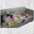 thumbnail image 5 of Butterflies Soft Flannel Fleece Throw Blanket, Flowers and Text Camellia Love Letters Romantic Calligraphy Classics Antique, Cozy Plush for Indoor and Outdoor Use, 50" x 60", Multicolor, by Ambesonne, 5 of 5