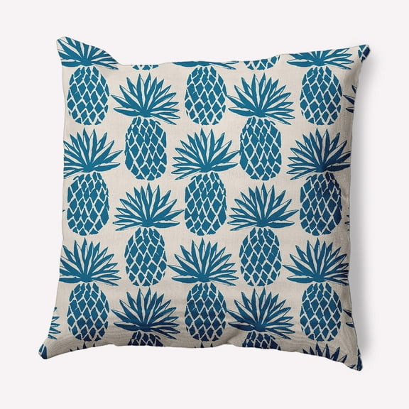 Simply Daisy 16" x 16" Pineapple Stripes Indoor/Outdoor Polyester Throw Pillow, Autumn Blue