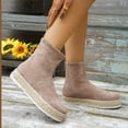 thumbnail image 2 of NECHOLOGY Botas Mujer Adulto Femenino Zapatos Botines para mujer Nueva bota individual de suela plana de algodón y lino con botas de tela informales de suela plana transpirables y cómodas (Khaki, 7), 2 of 7