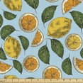 thumbnail image 1 of Fruit Sofa Upholstery Fabric by the Yard, Hand Drawn Lemons and Leaves Image in Retro Design Citrus Slices Pattern of Foliage, Decorative Fabric for DIY and Home Accents, Multicolor by Ambesonne, 1 of 5