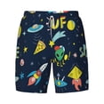 thumbnail image 4 of Lsque Mens Swim Trunks Funny Spaceships Pattern - Bathing Suit Compression Liner - Beach Swim Shorts Swimwear - (S-3XL) - Stretch Quick Dry -X-Large, 4 of 9