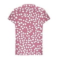 thumbnail image 5 of NSLGXD T Shirts for Women Summer V Neck Short Sleeve Tops Cute Graphic Tees Classic Elegant Tshirts S-3XL Pink Top, 5 of 6