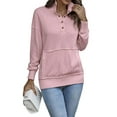 thumbnail image 2 of Liacowi Women Juniors Sweatshirt Stand Collar Long Sleeve Pullover Tops with Pockets Casual Streetwear for Teen, 2 of 7