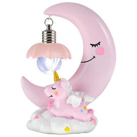 

Morima Unicorn Moon Night Light for Kids Maxspace LED Night Light Battery Operated Resin Moon Unicorn Light for Decoration Unic