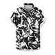 thumbnail image 1 of Mens Manga Corta Botón Abajo Camisas Gira Cuello Impresión Casual Blusa, Camisas de Verano para Hombre, 1 of 5