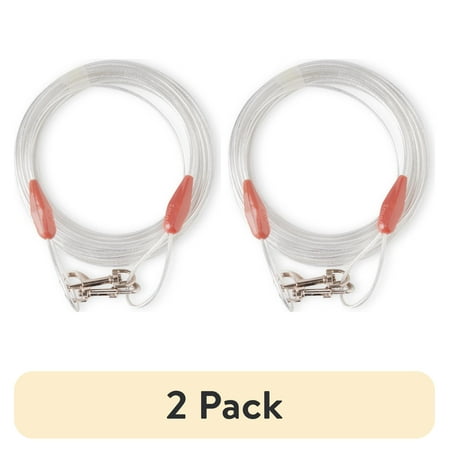 (2 pack) Vibrant Life Reflective Vinyl-Covered Tie-Out Cable for Dogs, S, 25'