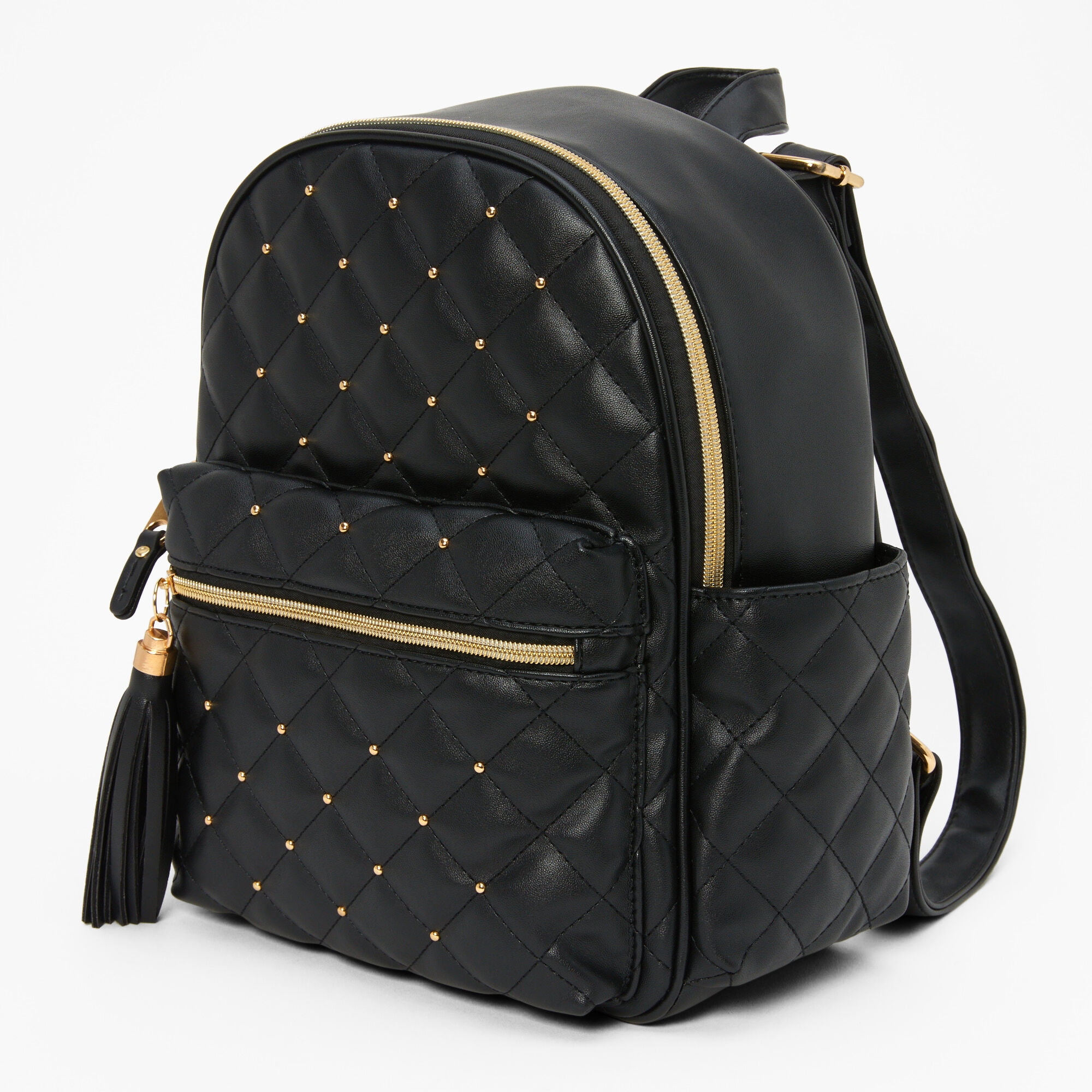 black mini leather backpack gold Susu Small Purse with Convertible Crossbody Straps protective tablet pocket Two bottle pockets fit up to 946ml Kleio Small Lambskin Backpack -