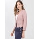 thumbnail image 4 of Oficina de trabajo para mujer, sin cuello, con cremallera, abrigo corto, traje, chaqueta, chaqueta cortada Rosa XL, 4 of 6