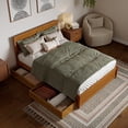thumbnail image 6 of AFI Lylah Full Wood Platform Bed with Panel Footboard and Storage Drawers, Light Toffee, 6 of 17