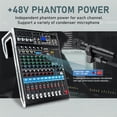 thumbnail image 3 of Mezclador de audio Flygrow 12 canales Bluetooth USB 48V Phantom, 3 of 9