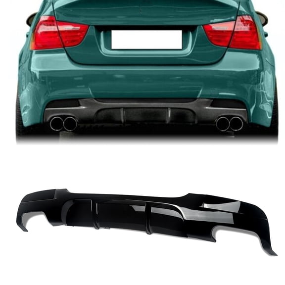 Rear Bumper Diffuser Lip For BMW 3 Series E90 E91 M Sport 2005-2012 Gloss Black
