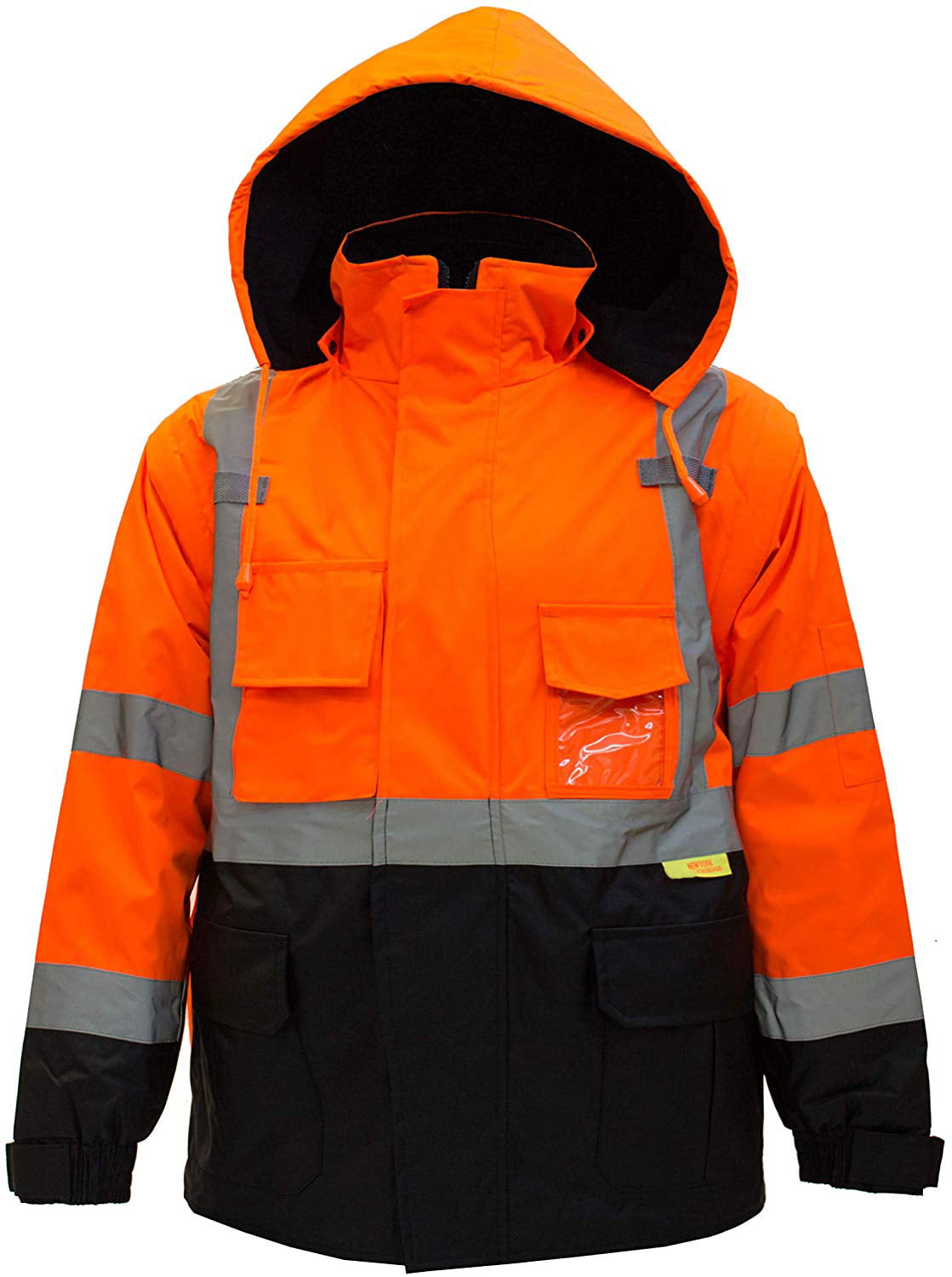 Contractor Hi Viz High Vis Visibility Bomber Work Jacket Coat Yellow or Orange 