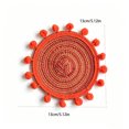 thumbnail image 2 of JHyouerji Woven Round Insulated Placemat 5in Orange Table Mat Hotel Home Dining Table Heat Protection Decorative Coaster, 2 of 5