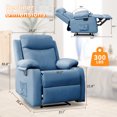 thumbnail image 2 of Lnsenfin Manual Small Recliner Chair for Small Spaces Linen Living Room,Blue, 2 of 6