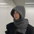 thumbnail image 4 of Wool Balaclava for Skiing and Winter Warmth Adjustable Beanie Scarf and Hood All-in-One Design, 4 of 8