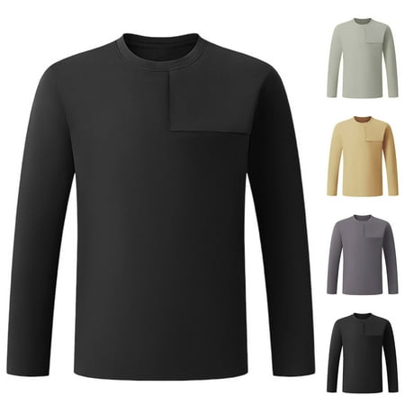 safuny Mens Long Sleeve Thermal Shirt Flame Resistant Absorb Sweat Tee Cold Weather Base Layer Shirts for Men Army Green L