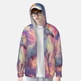 thumbnail image 2 of Daiia Colorful Cloud White Horse UPF 50+ Sun Protection Hoodie Jacket Lightweight Long Sleeve Sun Shirt for Women Men with Pocket Hiking Outdoor-X-Large, 2 of 7