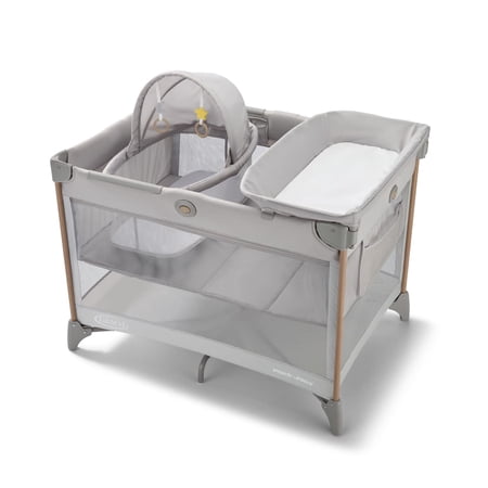 Graco Pack 'n Play CareSuite Bassinet Lux Infant Toddler Playard, Sky Grey