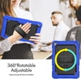 thumbnail image 2 of Étui pour iPad Air 3e Génération 2019/iPad Pro 10,5 Pouces 2017 avec Protecteur d'Écran, Sangle de Main à Béquille Rotative à 360 Degrés, Étui Robuste Antichoc avec Sangle d'Épaule, Bleu, 2 of 7