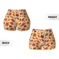 thumbnail image 5 of Fotbe Autumn Leaves 2 Seamless Shorts, Womens Workout Shorts High Waist Stretch Booty Short for Gym/Yoga/Running/Biking-X-Large, 5 of 9