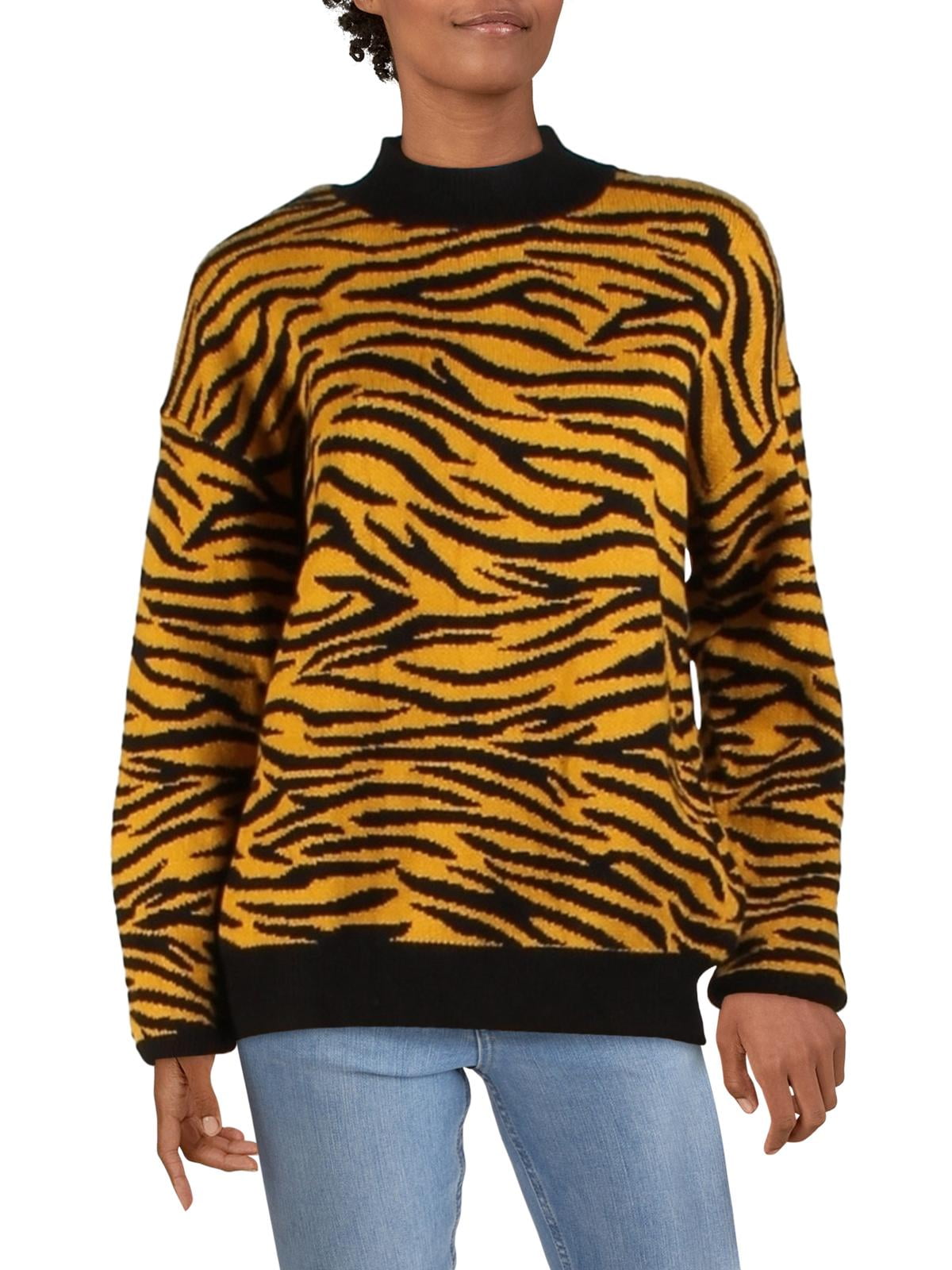 Gilli Womens Animal Print Mock Neck 