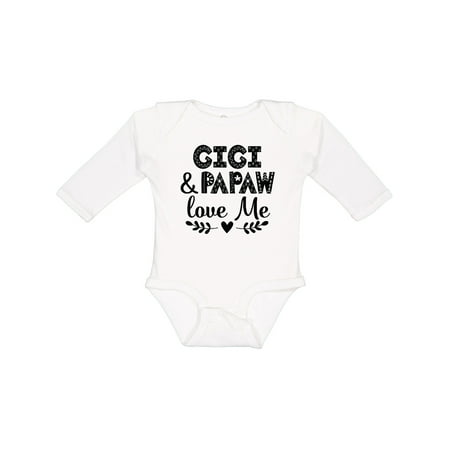 

Inktastic Gigi and Papaw Love Me Gift Baby Boy or Baby Girl Long Sleeve Bodysuit