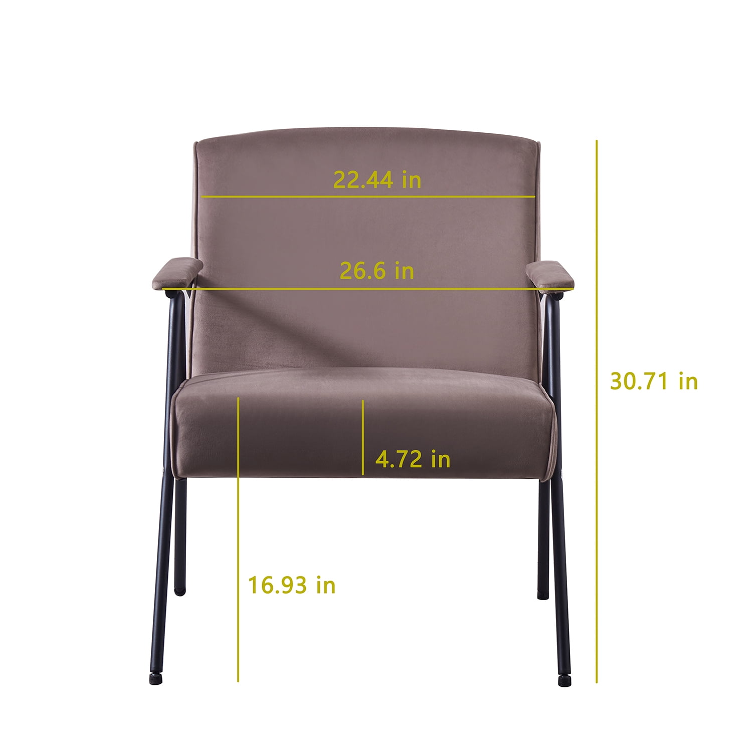 Kadyn Upholstered Recliner, Textile Metal Frame Recliner with Arm, Cloth Leisure Single Accent Chair for Living Room, Brown