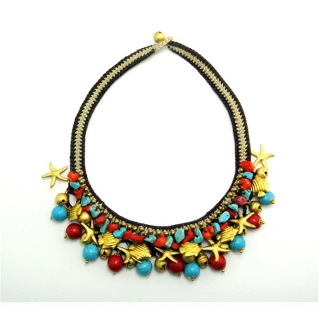 WNK International SRET001 Turquoise and Red Coral Necklace and Bracelet Set by WNK International