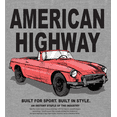 thumbnail image 2 of American Highway Convertible Red Car with Retro Style Adult Heather Gray Long Sleeve Hoodie-Medium, 2 of 3