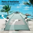 thumbnail image 3 of Pop Up Beach Tent Sun Shade Shelter for 3-4/5-6 Person, UV Protection, Extendable Floor with 3 Ventilating Windows Plus Carrying Bag, Stakes, 3 of 14