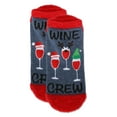 thumbnail image 3 of MeMoi Women's Tis The Season To Wine Low-Cut Non-Skid Socks - Womens - Female, 9-11, Dark Denim Heather, 3 of 6