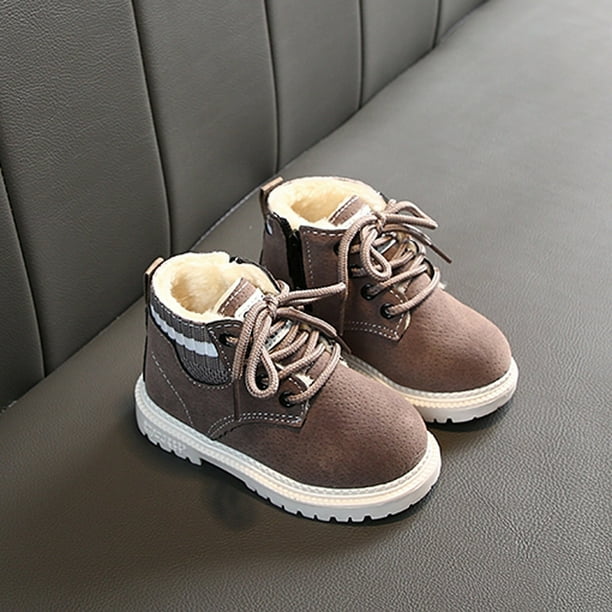 LSLJS Girl s Ankle Boots Toddler Shoes Boys Girls British Style Knitted Elasticated Fashion Laceing Non Slip Thicken Keep Warm Comfortable Kid Shoes