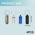 thumbnail image 2 of 4Pcs Waterproof Aluminum Pill Box Small Metal Pack Keyring Portable Travel Tablet Mini Box Container Keychain Pill Holder Organizer Pocket Case Small Travel Case with Container for Outdoor, 2 of 5