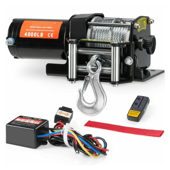 ATV UTV Winch 4000 lb Electric Winch Steel Cable Waterproof Remote Control