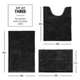 thumbnail image 3 of Juego de alfombras de baño Hearth & Harbor Chenille, antideslizantes, color negro, 3 of 8