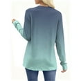 thumbnail image 3 of Maplenight Long Sleeve Shirts for Women Dressy Business Casual T Shirts Ladies Blouse Graident Color Crew Neck Fall Tops, 3 of 6