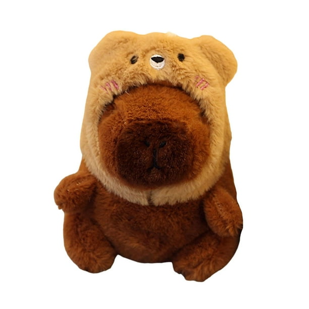 Llavero de carpincho, juguete abrazable, decoración del hogar, bolso de carpincho colgante para niños Sombrero de oso